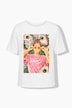 T-Shirt, Oversize Shape, Pfauenfeder-Motiv