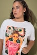 T-Shirt, Oversize Shape, Pfauenfeder-Motiv