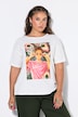 T-Shirt, Oversize Shape, Pfauenfeder-Motiv