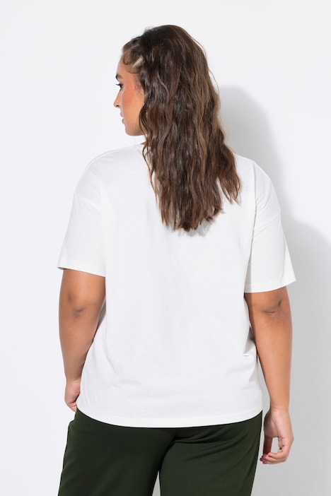 T-Shirt, Oversize Shape, Pfauenfeder-Motiv