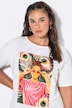 T-Shirt, Oversize Shape, Pfauenfeder-Motiv