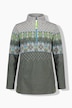 Noorse gebreide fleece-trui, troykraag, lange mouwen