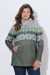 Noorse gebreide fleece-trui, troykraag, lange mouwen