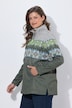 Noorse gebreide fleece-trui, troykraag, lange mouwen
