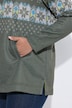 Noorse gebreide fleece-trui, troykraag, lange mouwen