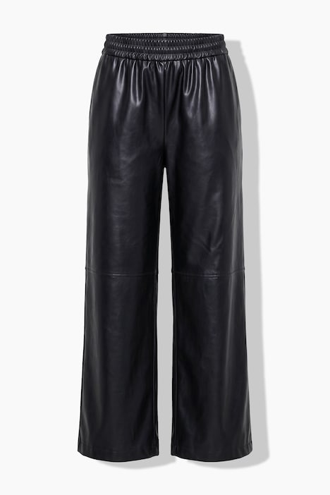 Pantalon en cuir synthétique, coupe large, aspect cuir nappa