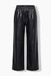 Pantalon en cuir synthétique, coupe large, aspect cuir nappa