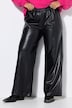 Pantalon en cuir synthétique, coupe large, aspect cuir nappa