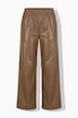 Pantalon en cuir synthétique, coupe large, aspect cuir nappa