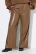 Pantalon en cuir synthétique, coupe large, aspect cuir nappa
