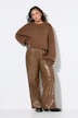 Pantalon en cuir synthétique, coupe large, aspect cuir nappa