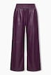 Fake-Lederhose, Wide Legs, Nappaleder-Optik