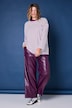 Faux Leather Wide Leg Elastic Waist Pants