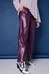 Faux Leather Wide Leg Elastic Waist Pants