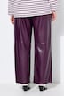 Faux Leather Wide Leg Elastic Waist Pants