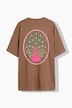 T-Shirt, Oversize Shape, Print - klein vorne, XL hinten