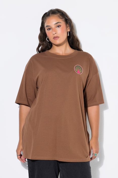 T-Shirt, Oversize Shape, Print - klein vorne, XL hinten