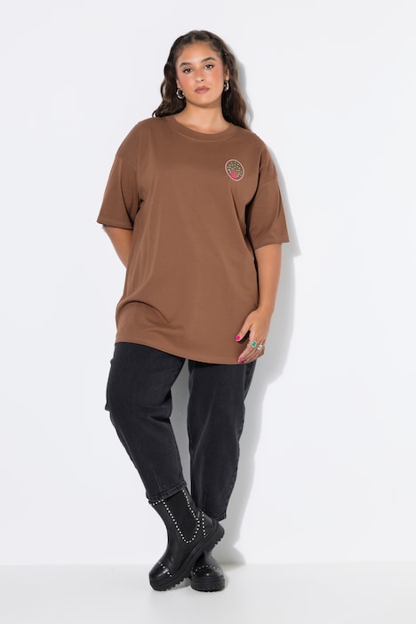 T-Shirt, Oversize Shape, Print - klein vorne, XL hinten