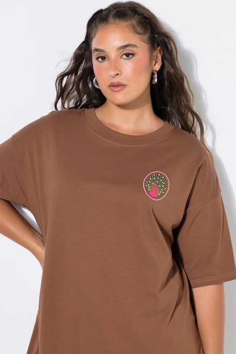 T-Shirt, Oversize Shape, Print - klein vorne, XL hinten