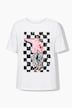 T-Shirt, Oversize Shape, Black/White Fashion Print