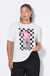 T-Shirt, Oversize Shape, Black/White Fashion Print