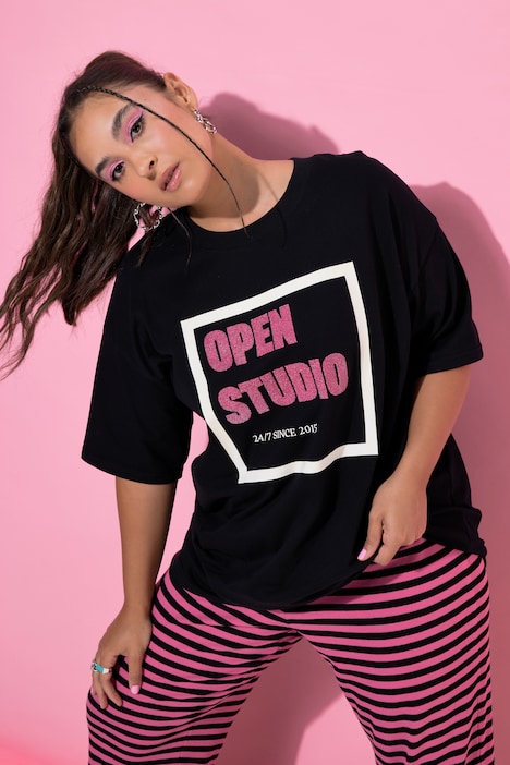 T-shirt, krój oversize, Open Studio