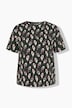 T-Shirt, Oversize Shape, Pfauenfeder-Print