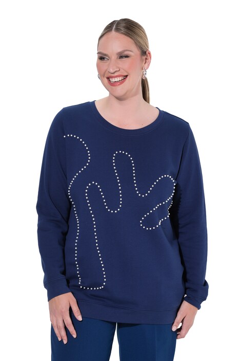 Sweatshirt, comfort fit, decorative beads