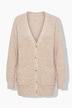 Strickjacke, Rippstrick, V-Ausschnitt, Langarm