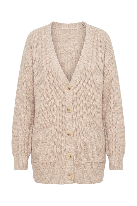 Strickjacke, Rippstrick, V-Ausschnitt, Langarm