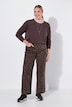 Jeans, weites Bein, Leo-Muster, 5-Pocket, Umschlag