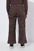 Jeans, weites Bein, Leo-Muster, 5-Pocket, Umschlag