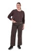 Jeans, weites Bein, Leo-Muster, 5-Pocket, Umschlag