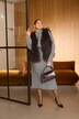 Strick-Midikleid, angestrickter Schal, Langarm