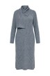 Strick-Midikleid, angestrickter Schal, Langarm