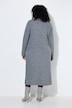 Strick-Midikleid, angestrickter Schal, Langarm