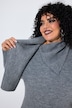 Strick-Midikleid, angestrickter Schal, Langarm