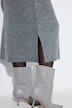 Strick-Midikleid, angestrickter Schal, Langarm