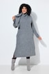 Strick-Midikleid, angestrickter Schal, Langarm