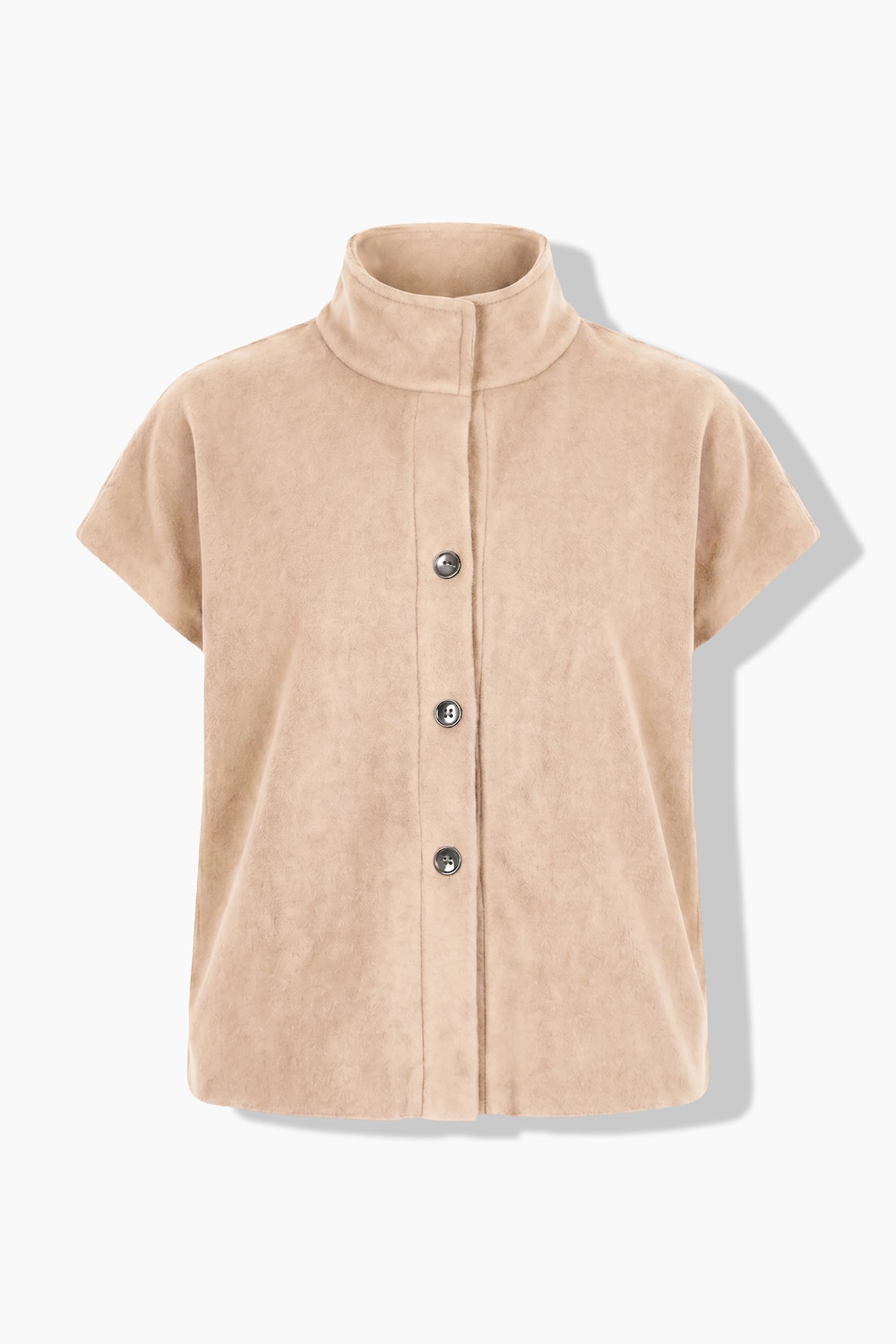 Fleece-Weste, Stehkragen, Knopfleiste, ärmellos