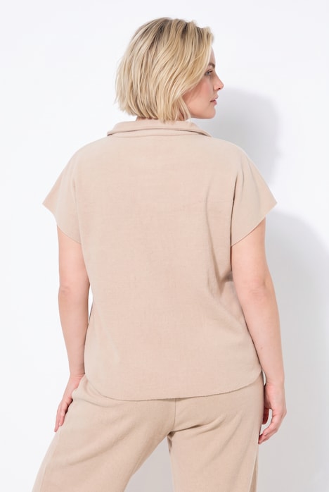 Fleece bodywarmer, opstaande kraag, knoopsluiting, mouwloos