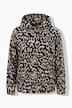 Fleece-Hoodie, Leomuster, Kapuze, Langarm