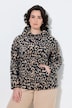 Fleece-Hoodie, Leomuster, Kapuze, Langarm