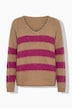 Pullover, Blockstreifen, V-Ausschnitt, Langarm