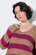 Pullover, Blockstreifen, V-Ausschnitt, Langarm