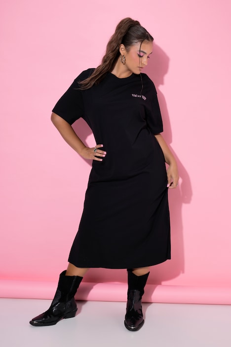 T-Shirt-Kleid, oversized, Rücken VACATION Print