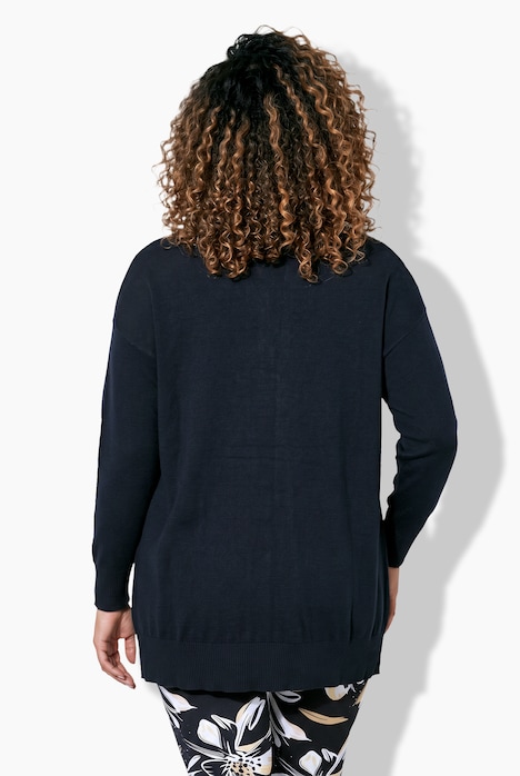 Strickjacke, Loose Fit, Blüten-Stickereien