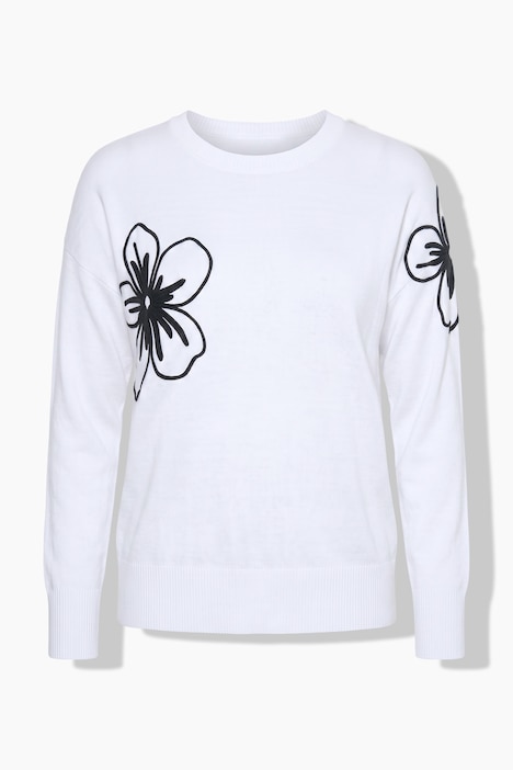Pullover, Loose Fit, Blüten-Applikation