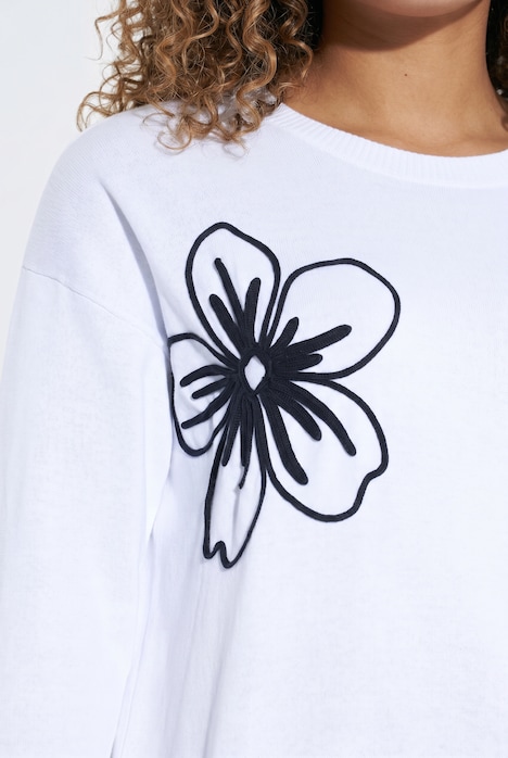 Pullover, Loose Fit, Blüten-Applikation
