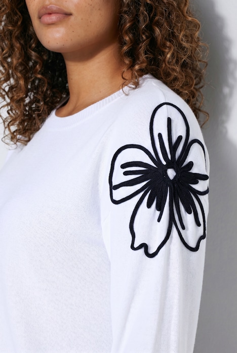 Pullover, Loose Fit, Blüten-Applikation